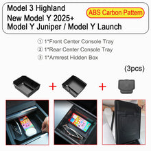 Tesla Model Y & Model 3 Center Console Organizer – Armrest Storage Box & Cup Holder for Highland & Juniper 2024–2025