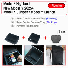 Tesla Model Y & Model 3 Center Console Organizer – Armrest Storage Box & Cup Holder for Highland & Juniper 2024–2025