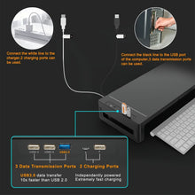 Foldable Monitor Stand Riser — Adjustable Desk Shelf with Drawer