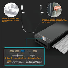 Foldable Monitor Stand Riser — Adjustable Desk Shelf with Drawer