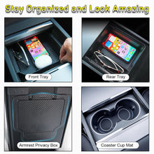 Tesla Model Y & Model 3 Center Console Organizer – Armrest Storage Box & Cup Holder for Highland & Juniper 2024–2025