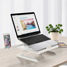 Aluminum Laptop Stand — Adjustable Height & Angle for Desk Setup